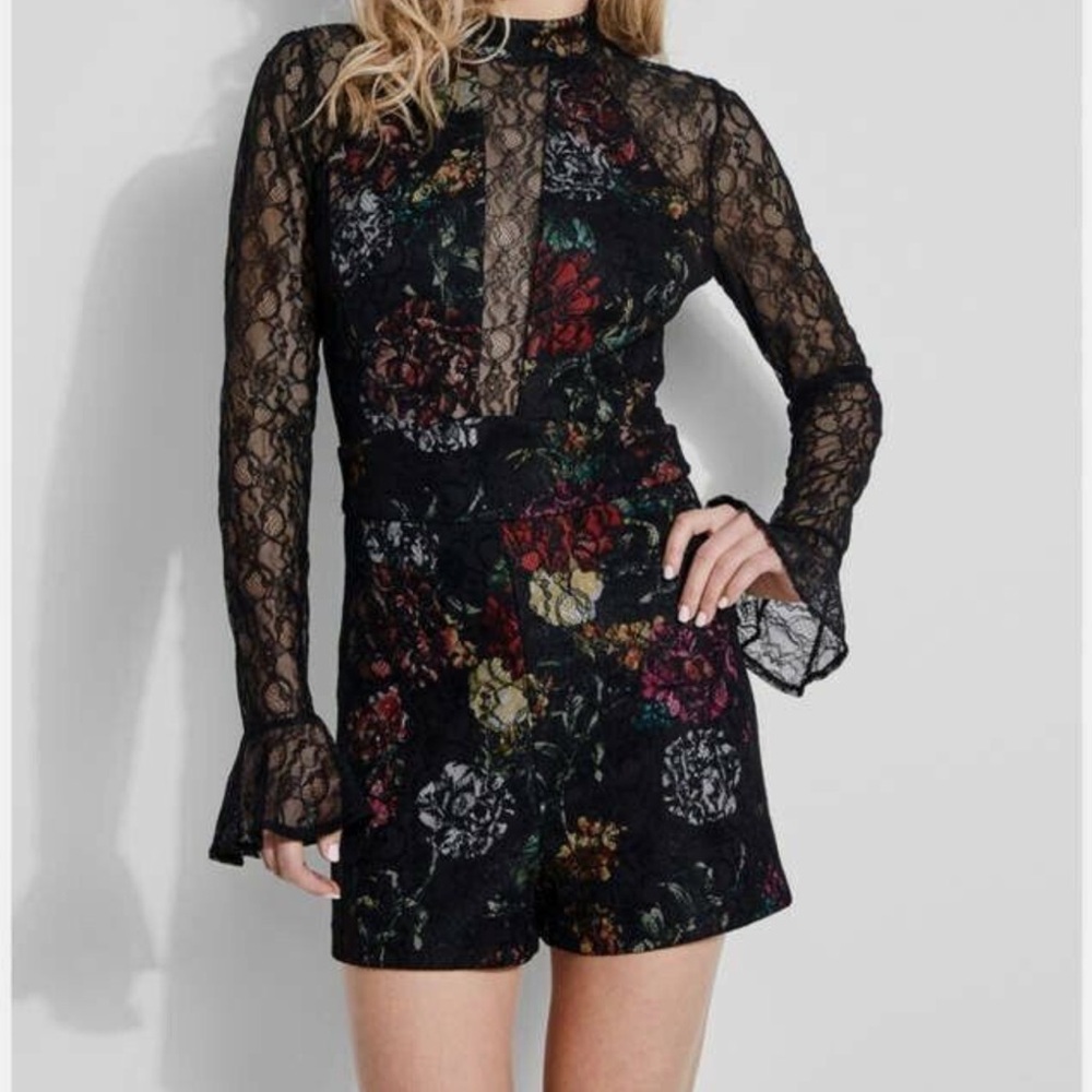 GUESS lace floral jumpsuit worn once